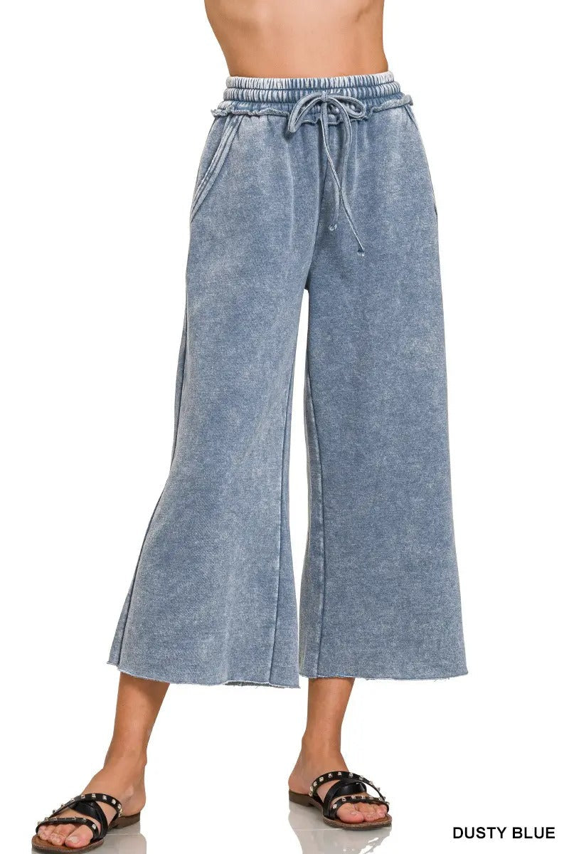 ✨ Women's Comfy Acid Wash Palazzo Sweatpants with Pockets