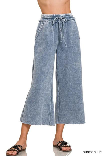 ✨ Women's Comfy Acid Wash Palazzo Sweatpants with Pockets