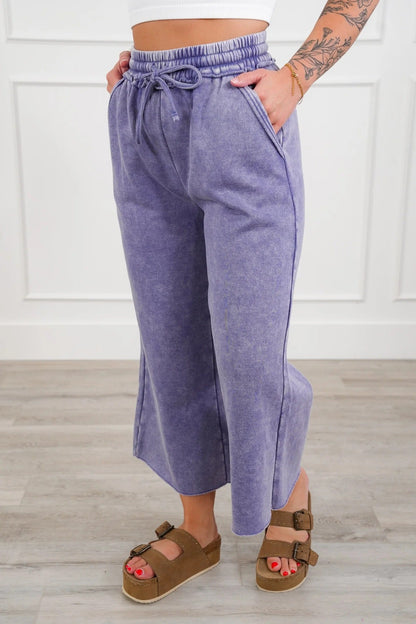 ✨ Women's Comfy Acid Wash Palazzo Sweatpants with Pockets