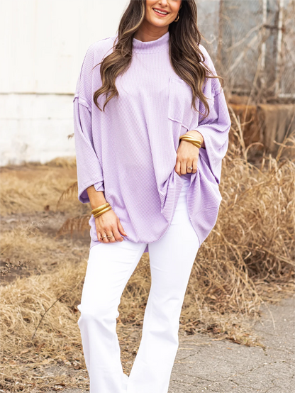 Women's Oversize High Neck Urban Ribbed Top(Buy 2 Free Shipping)