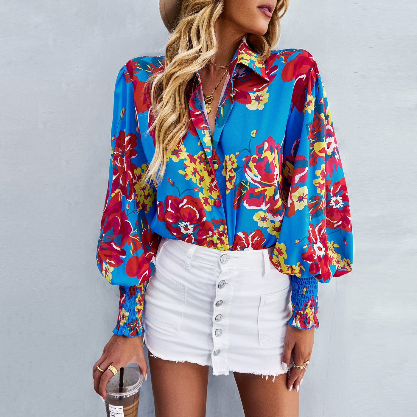 2023 New Ladies Long Sleeve Printed Shirt