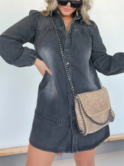 2023 New Washed Denim Shirt Dress (Buy 2 Free Shipping)