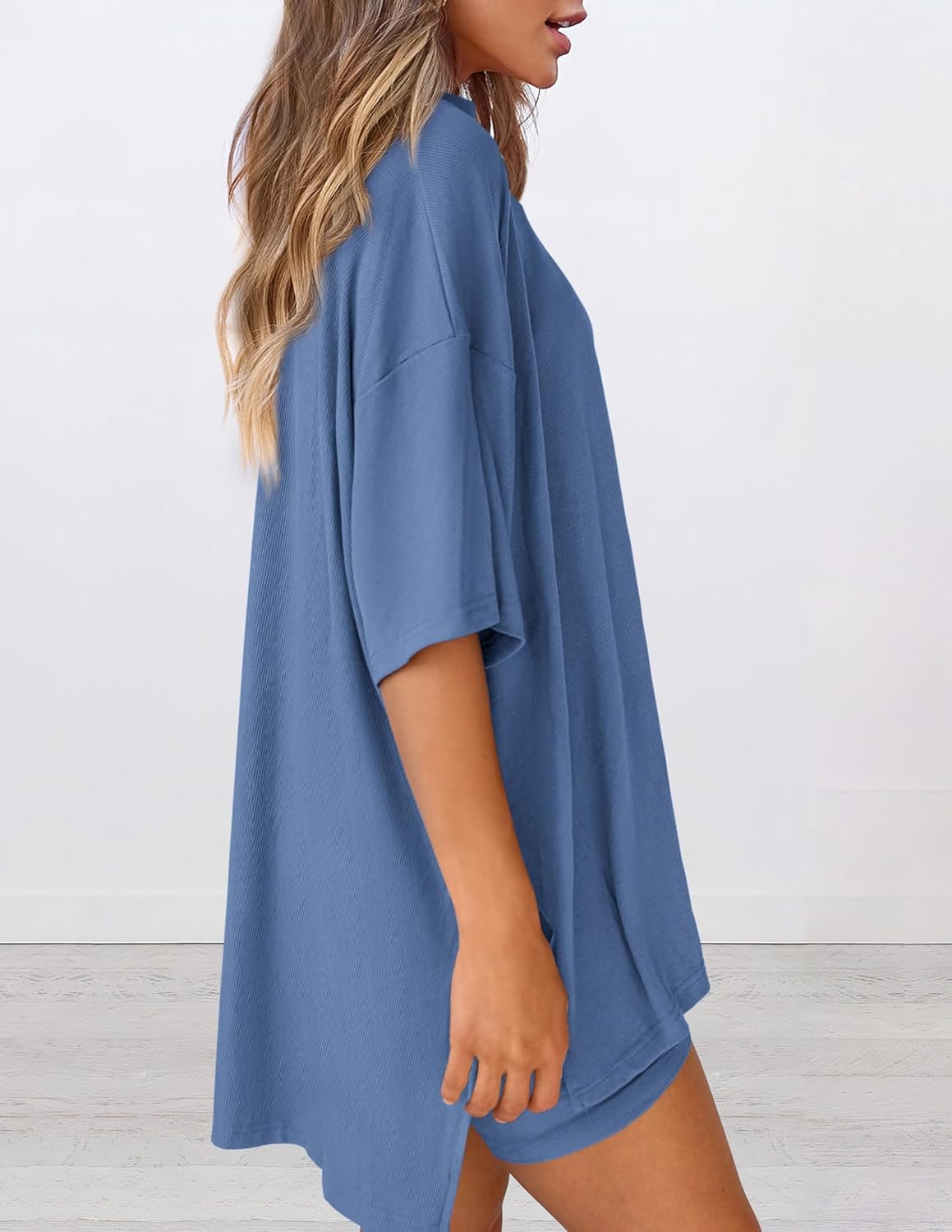 Limited time sale🔥Women's Oversized Casual T-Shirt Shorts Suit Stretch Two-Piece Set