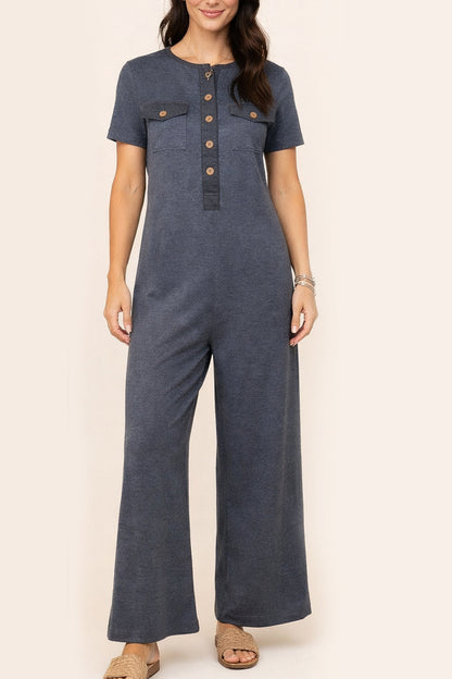 Women's Contrast Color Cozy Jumpsuit