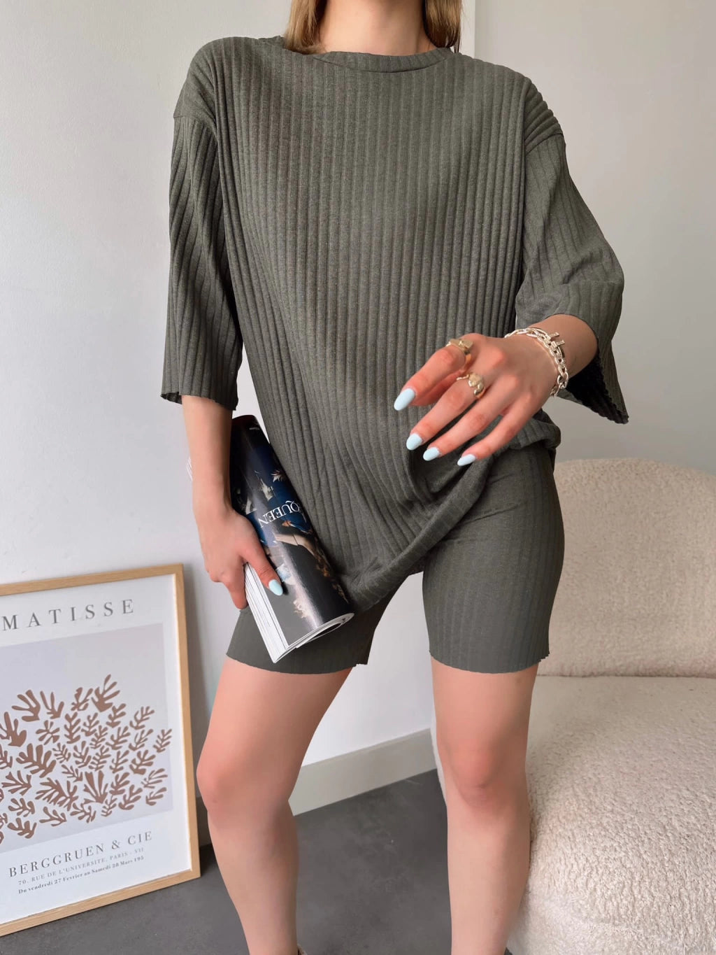 Summer Sale 2023🔥 🔥 Casual Round Collar Loose Shorts Set