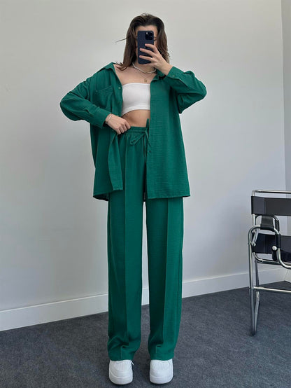 2023 Fashion Linen Shirt Set