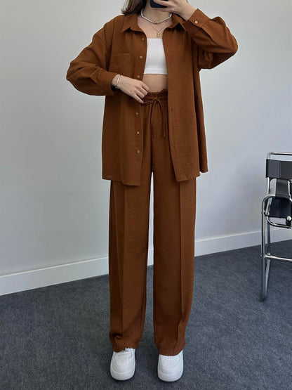 2023 Fashion Linen Shirt Set