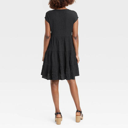 Women's Short Sleeve A-Line Dress