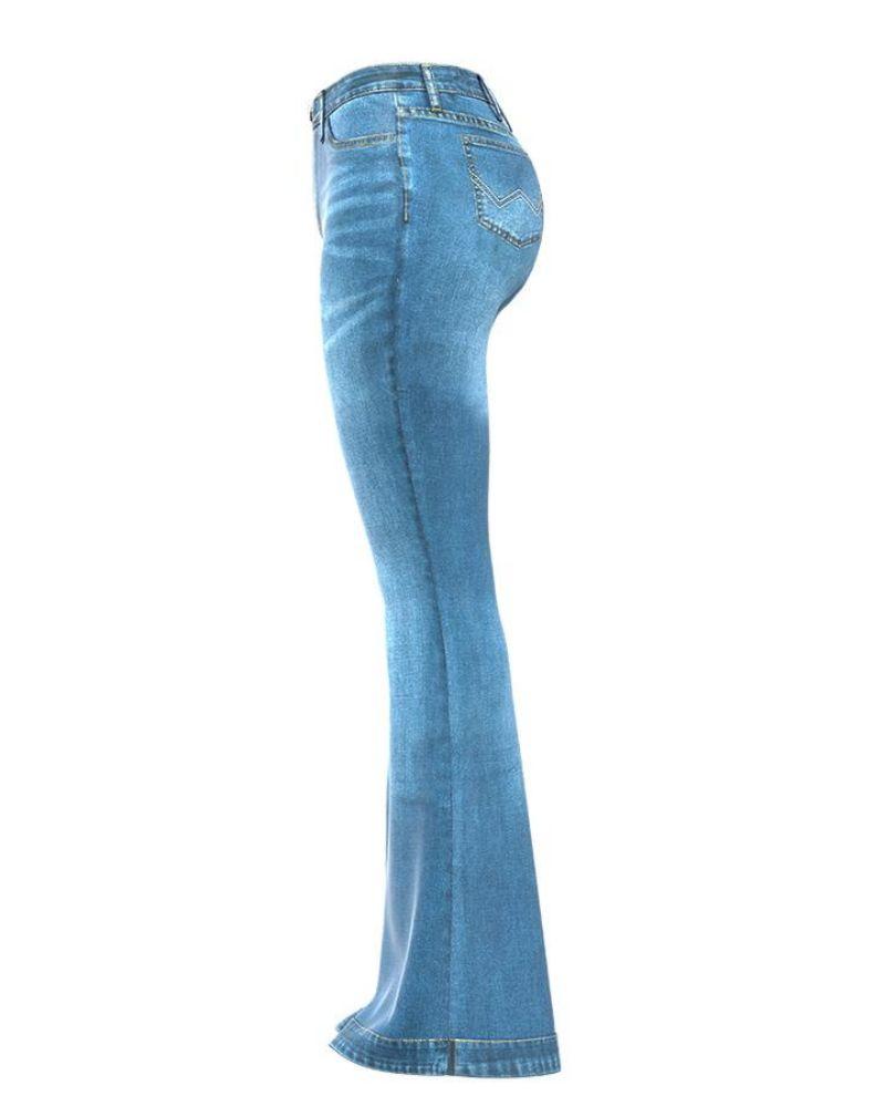 90s Vintage Classic Flare Hem High Waist Jeans