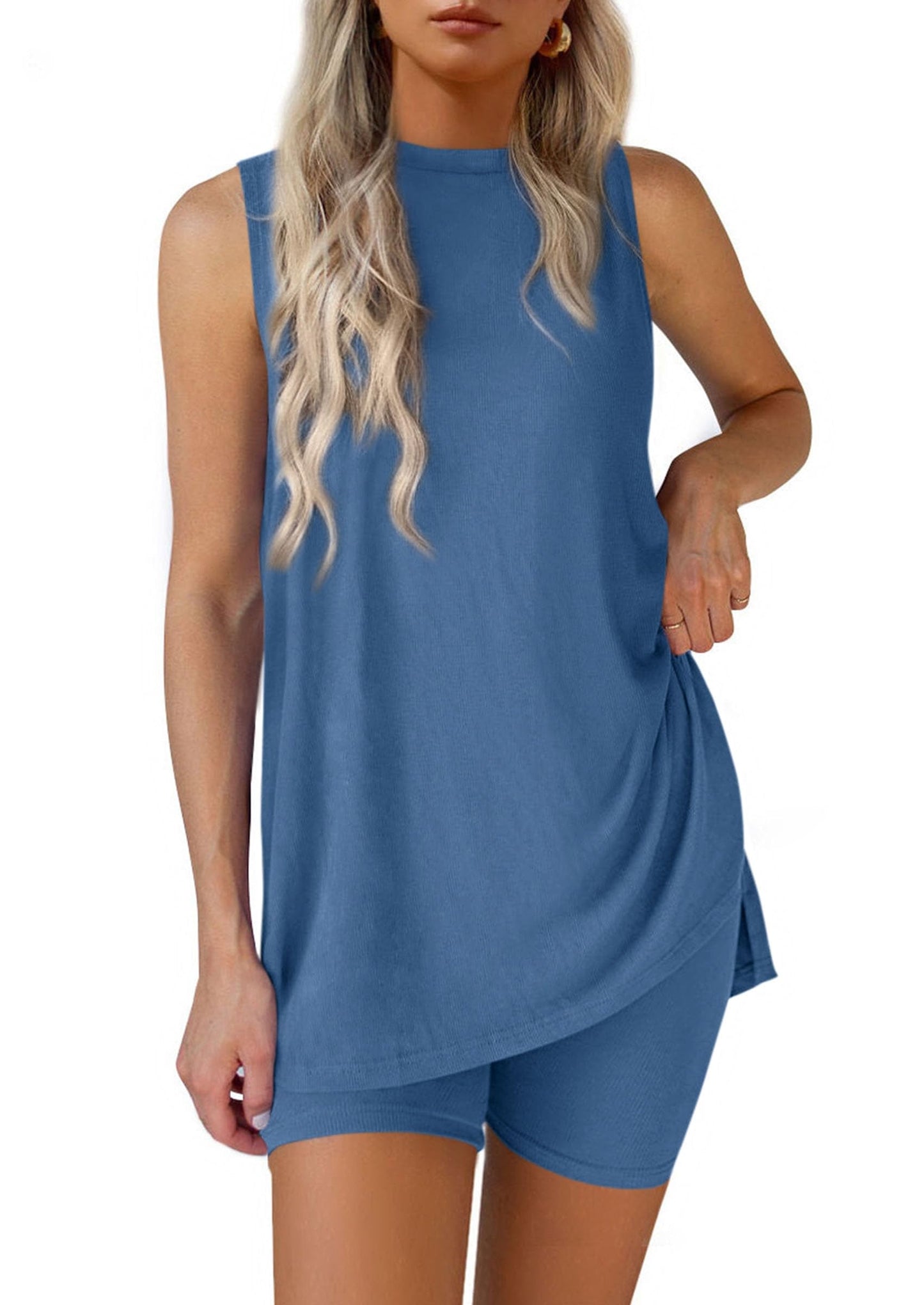 Women's 2 Piece Sets Summer Matching Lounge Shorts Set