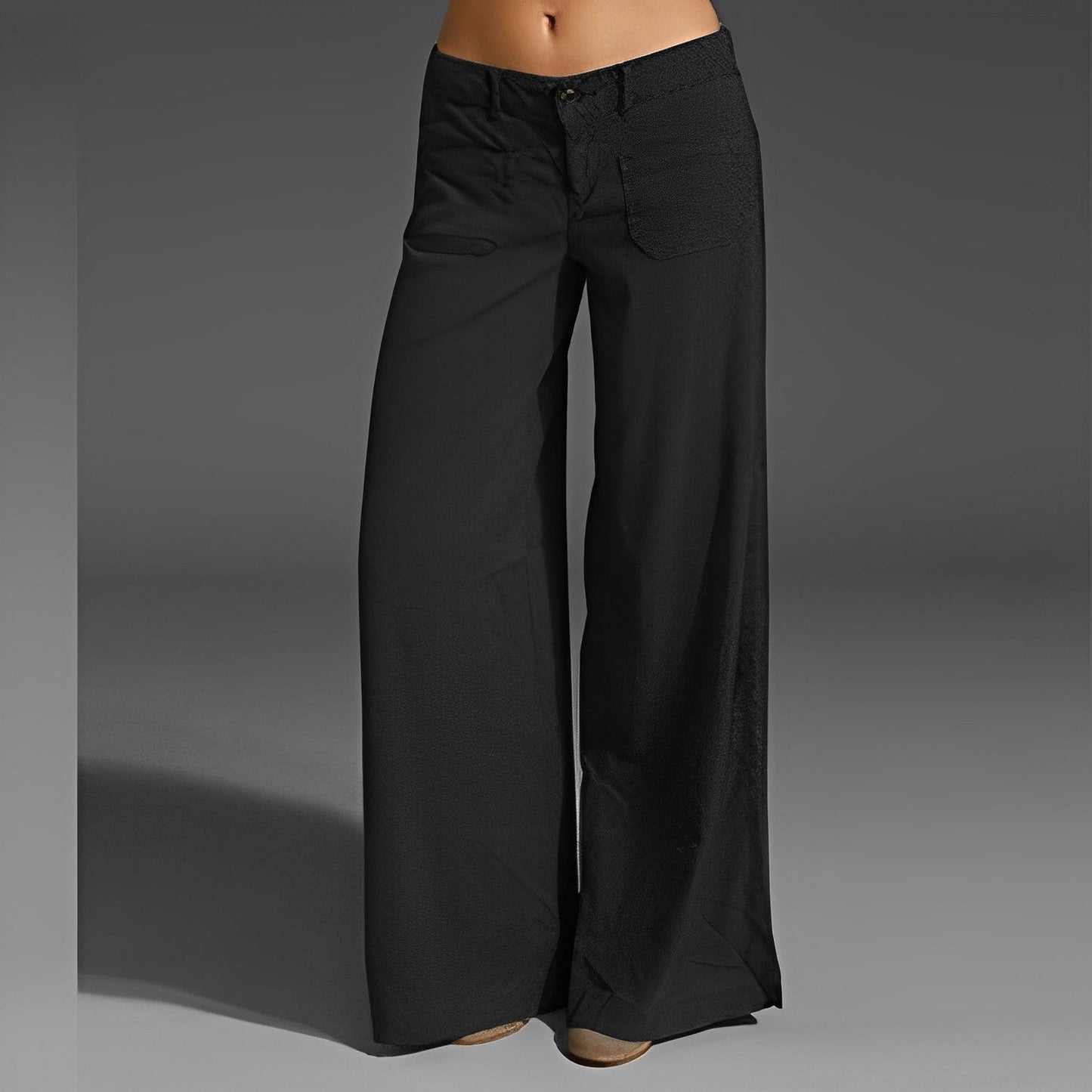 Dual Pocket Front Wide Leg Jeans