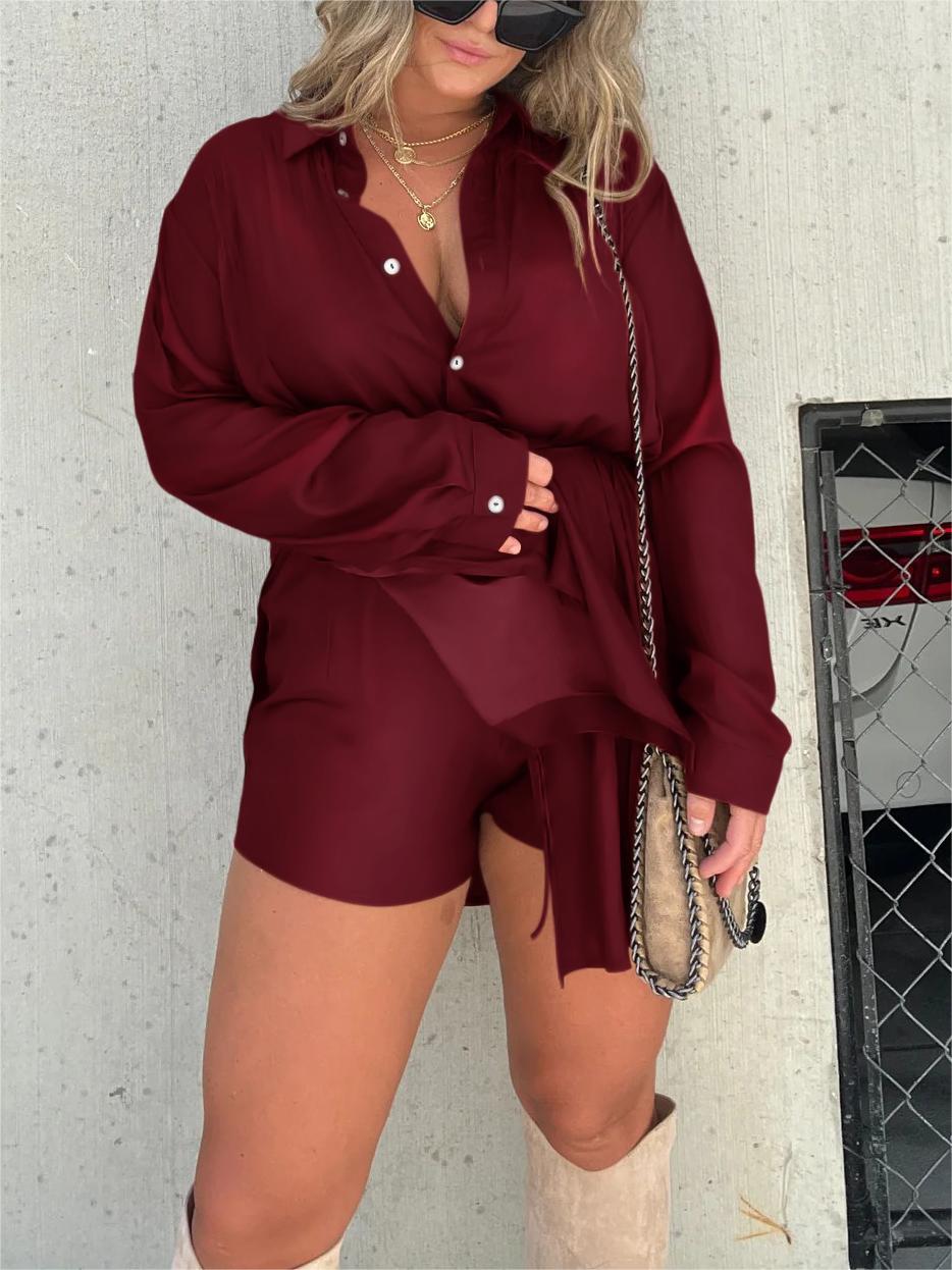 Satin Covered Nights 2-Piece Tunic Set (Buy 2 Free Shipping)