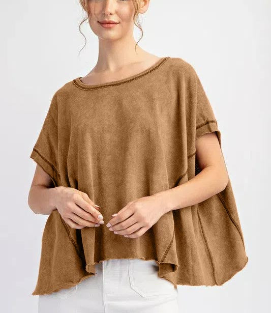 Mineral Washed Short Sleeve Top