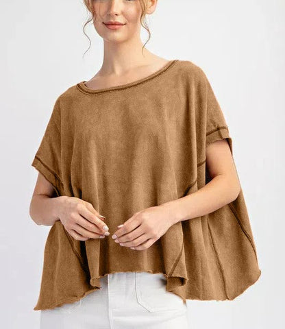 Mineral Washed Short Sleeve Top