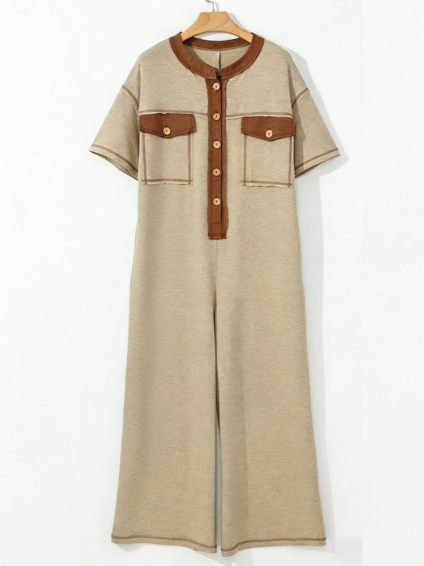 Women's Contrast Color Cozy Jumpsuit