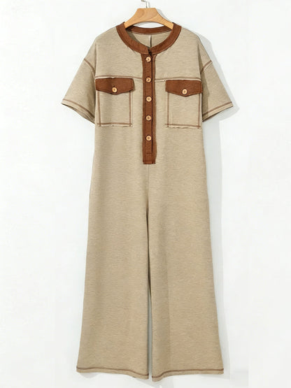 Women's Contrast Color Cozy Jumpsuit