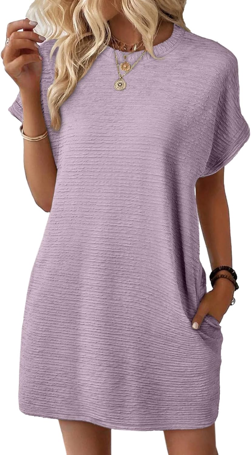 Limited time sale🔥Women's Lightweight Summer Short Sleeve Dress with Pockets