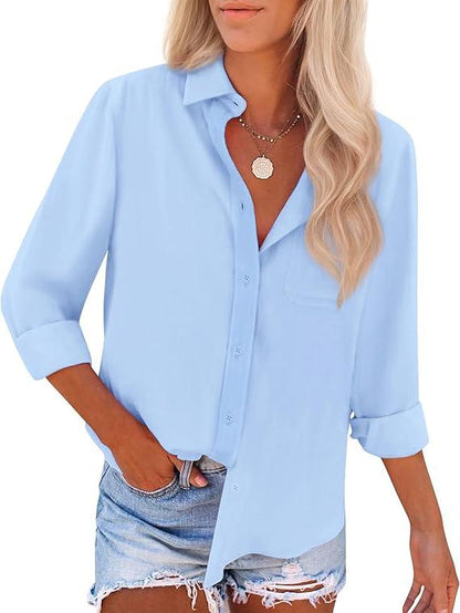 Women's Long Sleeve Breathable Slim Fit Button Down Shirts