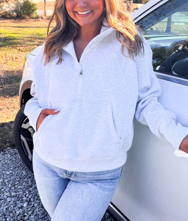 Half-Zip Stand Collar Sweatshirt(Buy 2 Free Shipping)