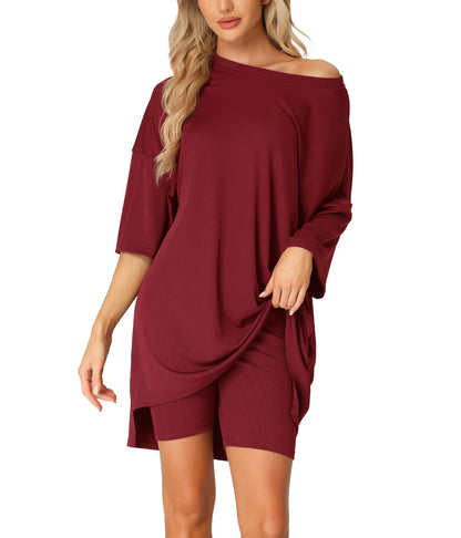 Women's Oversized Lounge Sets T-Shirt with Biker Bodycon Shorts (Buy 2 Free Shipping)