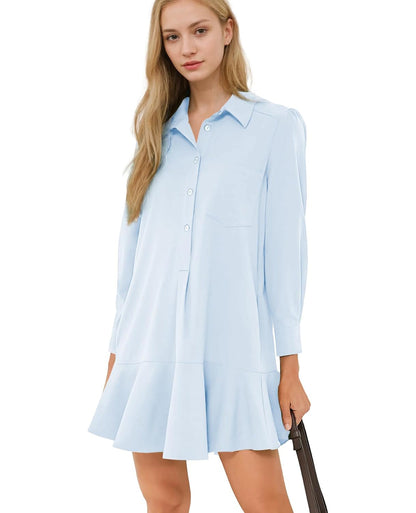 Chambray Callahan Ruffle Flowy Casual Dress (⏰40% OFF TODAY)
