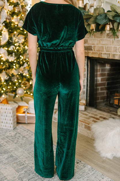 Women's Casual Short Sleeve Belted Long Wide Leg Pant One Piece Jumpsuit(BUY 2 FREE SHIPPING)
