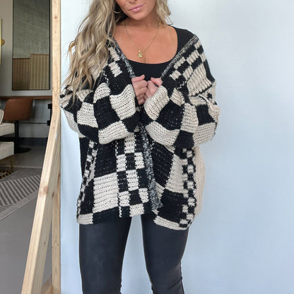 Checkered  Oversized Cardigan (Buy 2 Free Shipping)