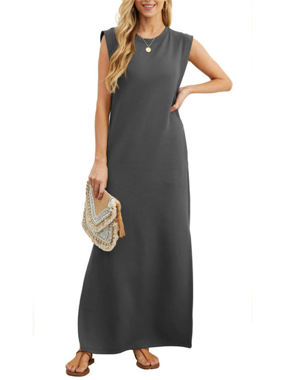 Limited time sale🔥Women's Soft Anti-Wrinkle Fabric Dress with Slit Hem