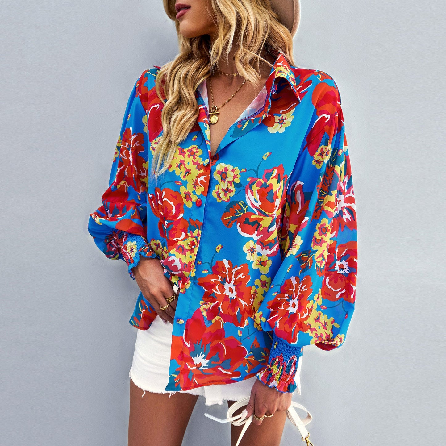 2023 New Ladies Long Sleeve Printed Shirt