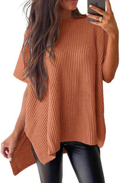Limited time sale🔥Women's Lightweight Knit Batwing Short Sleeve Sweater