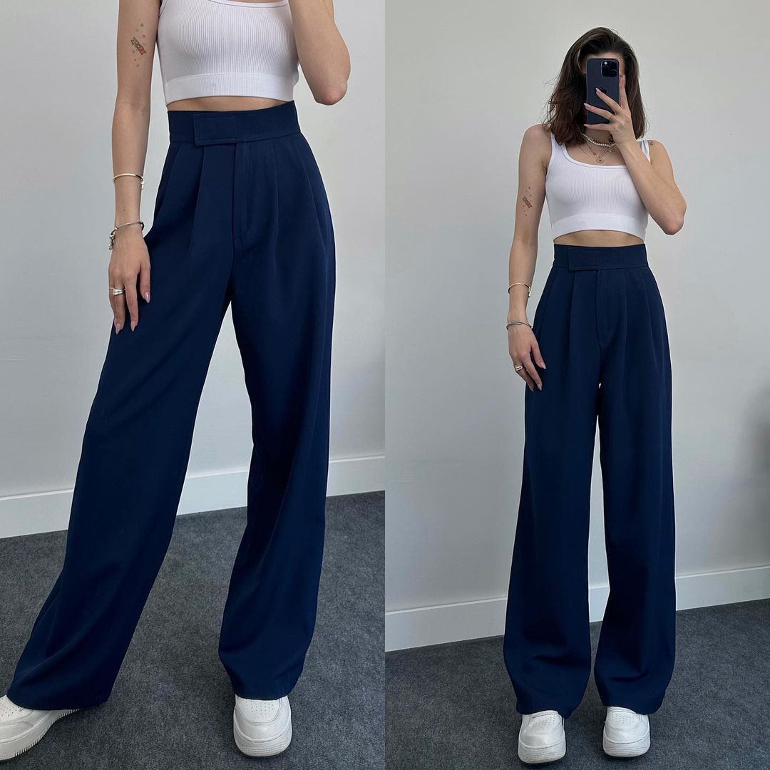 Nougat High Waist Fabric Trousers