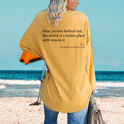 'DEAR PERSON BEHIND ME' V-NECK TOP