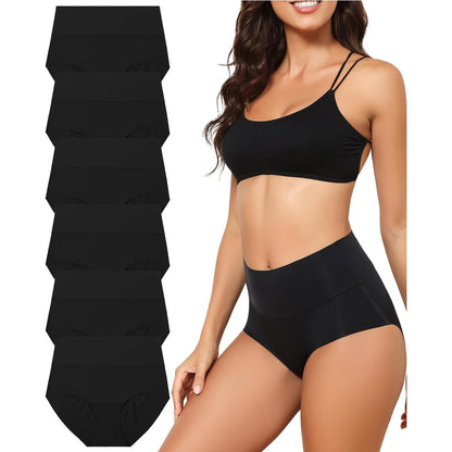Women's Seamless High Waisted Underwear 6-Pack, Full Coverage No-Show Briefs