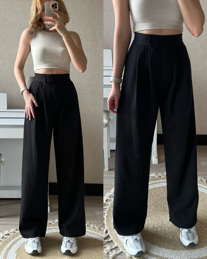 Nougat High Waist Fabric Trousers
