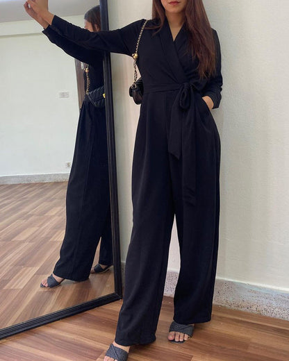 V-NECK EFFORTLESS Women's Jumpsuit