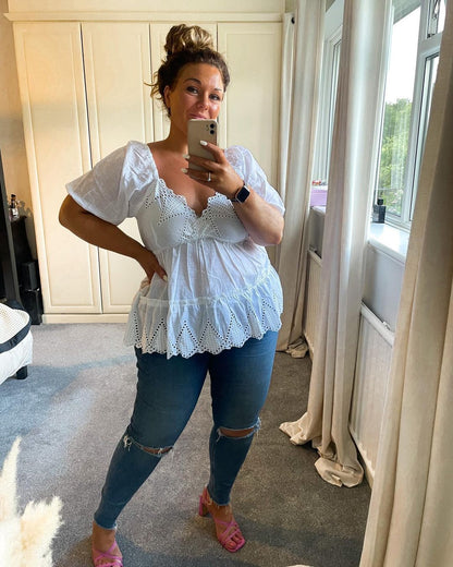 SUMMER SALE 50% OFF🔥PLUS BRODERIE ANGLAISE SMOCK TOP
