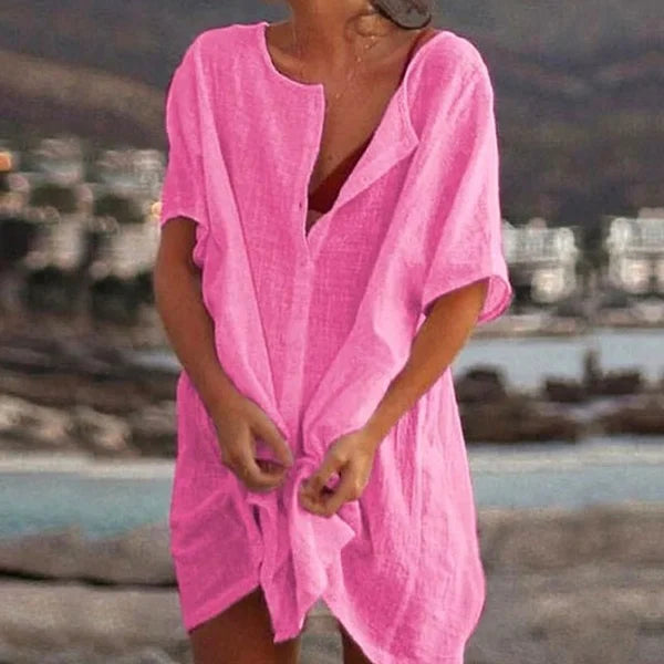 Summer Cotton Loose Short sleeve  Casual Women's  shirt