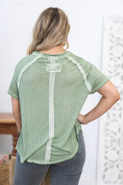 Women's Washed Hi-Low Hem Knit Top（40% OFF TODAY)