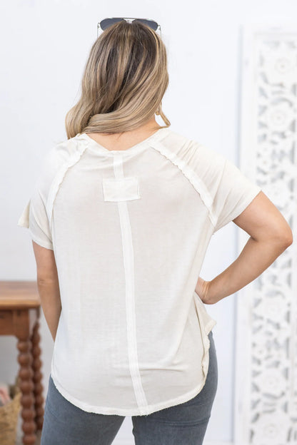 Women's Washed Hi-Low Hem Knit Top（40% OFF TODAY)