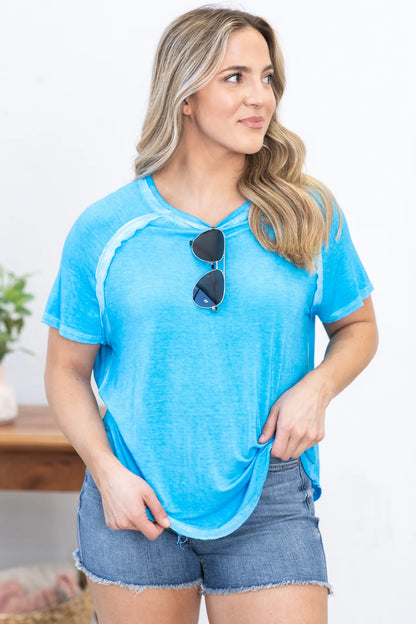 Women's Washed Hi-Low Hem Knit Top（40% OFF TODAY)