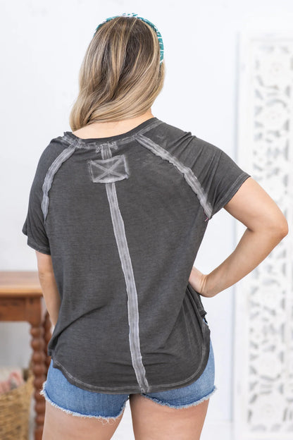 Women's Washed Hi-Low Hem Knit Top（40% OFF TODAY)