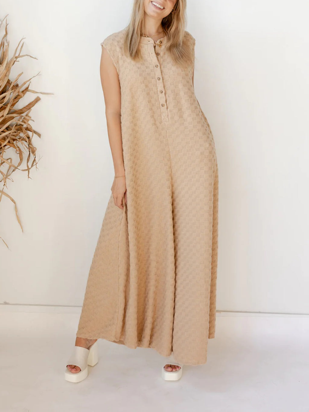 Women's Plaid Button Loose Jumpsuit (Buy 2 Free Shipping)
