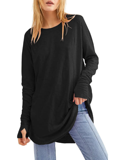 Limited time sale🔥Women's Casual Long Sleeve Basic Loose T-Shirts Tunic Tops