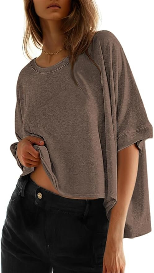 2026 Women's Solid Color Loose Oversized Basic T-Shirt
