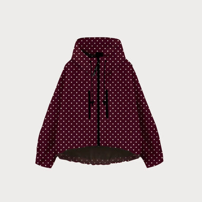 Limited time sale🔥Women's Oversized Pleated Hem Rain Jacket With Hooded