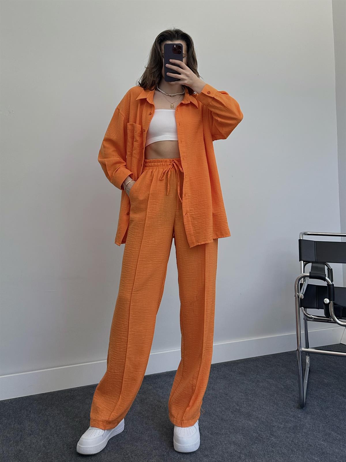 2023 Fashion Linen Shirt Set