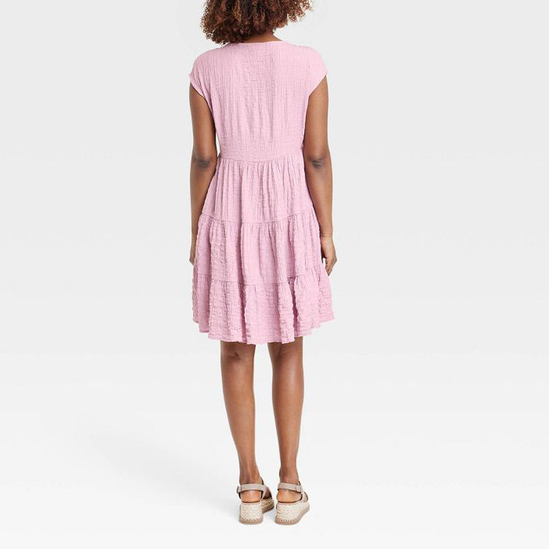 Women's Short Sleeve A-Line Dress