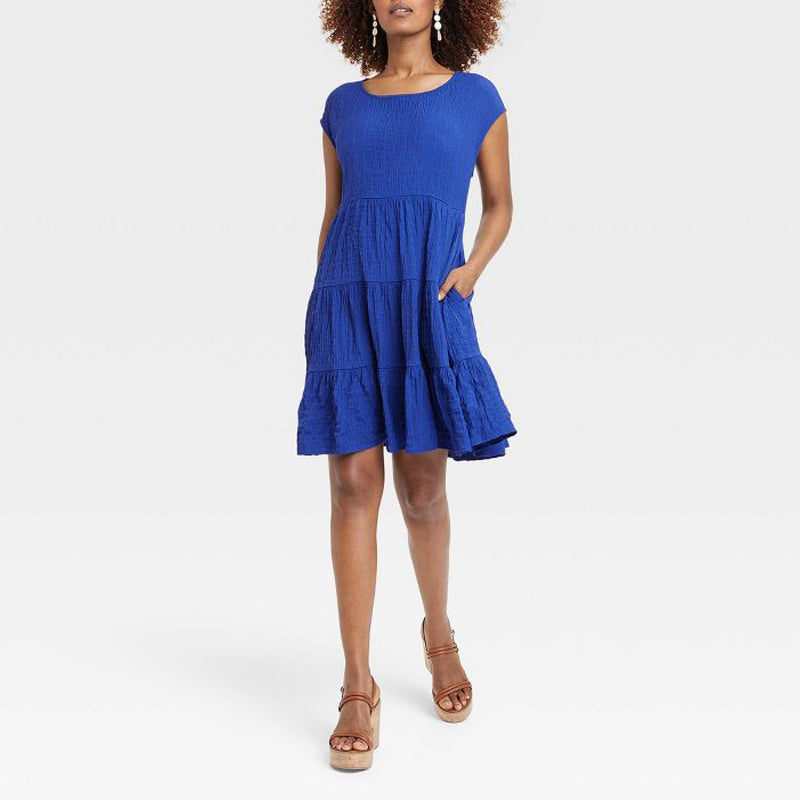 Women's Short Sleeve A-Line Dress