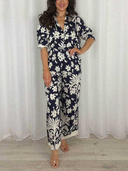 Luxury Paisley Print Button Up Shirt & Trouser Co-Ord