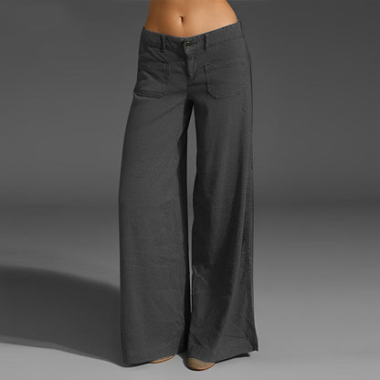 Dual Pocket Front Wide Leg Jeans
